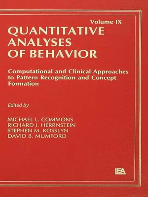cover image of Computational and Clinical Approaches to Pattern Recognition and Concept Formation